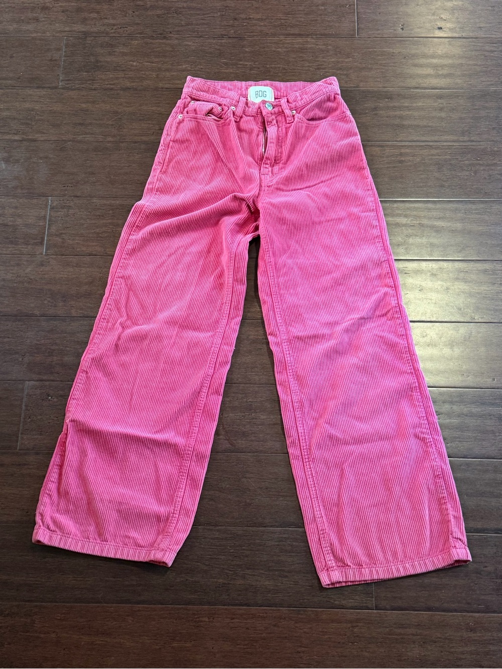 BDG Pink Corduroy Wide Leg Pants